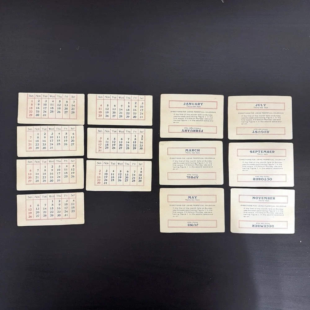 Vintage Perpetual Calendar For Desk‎ MCM Mid Century Sleek Study Library